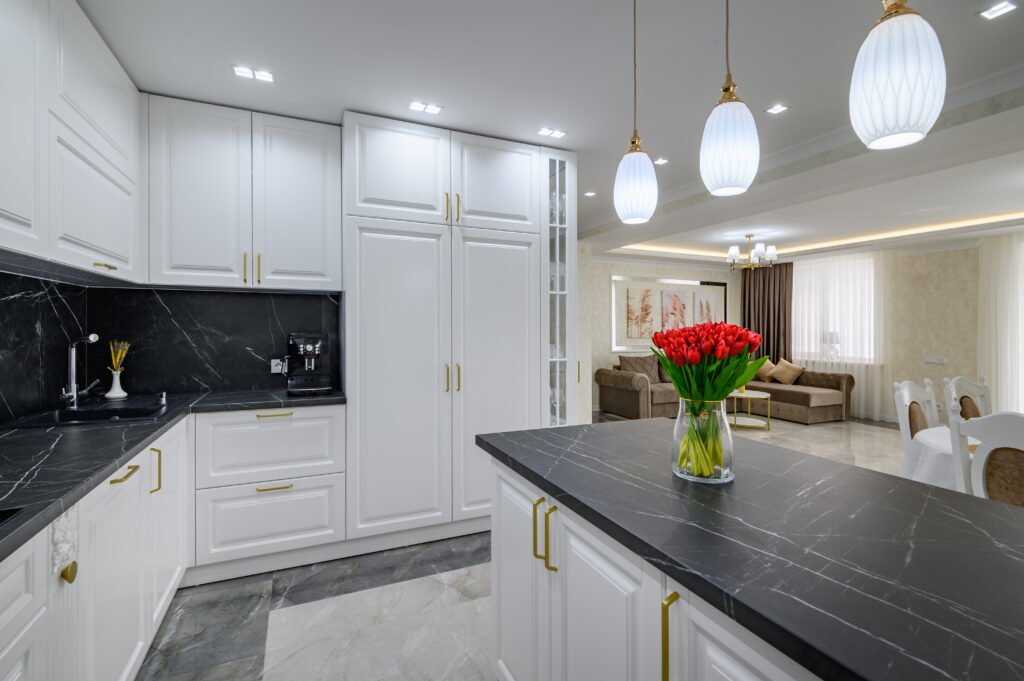 large-black-and-white-expensive-well-designed-mode kitchen renovations old to new general contracting surrey renovations surrey kitchen renovations contractor Surrey kitchen renovation old to new general contracting